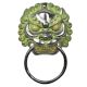 Black Brass Foo Fu Dog Lion Head Ring Door Knocker With Patina